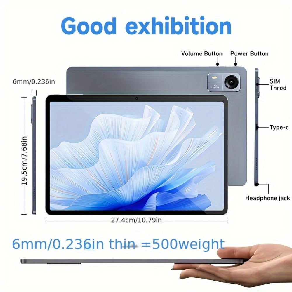 Android Tablet 10.1-Inch with Android 14, 4G LTE Dual SIM, T606 Octa-Core and 256GB Internal Storage