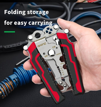 Folding Wire Stripper Multifunctional Pliers Crimping Cutter Tool for Electrician Cable DIY for Entryways, Bedrooms and Living Spaces