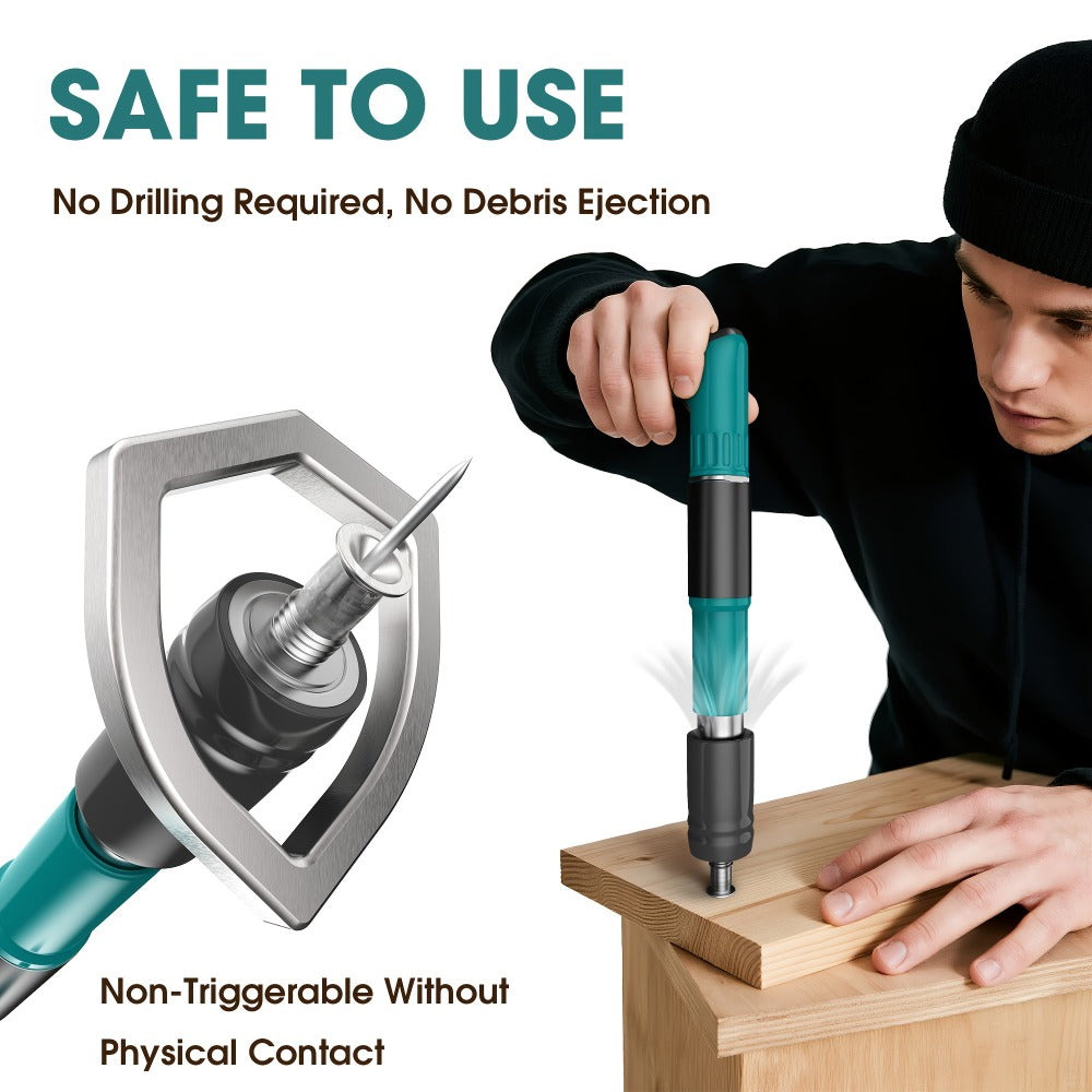 Hand Nail Gun Compact, Portable Steel Nail Driver for Cement Walls, Concrete & Wood for Home and Salon Manicures