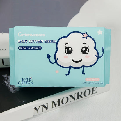 100% Cotton Disposable Face Towels Draw-Style Box 200 400 600 Count, for an Everyday Personal Care Routine