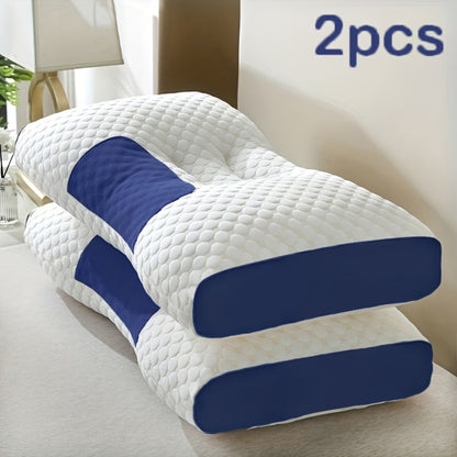 Neck Pillow 2-Pack Orthopedic Contour Support, Removable Zippered Cover, Breathable Fabric, All-Season Cervical Spine