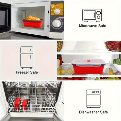 Storage Containers with Lids, Set, PEKARR 4-Piece Collapsible Rectangular Boxes with Latching Lids in Three Edge Colors