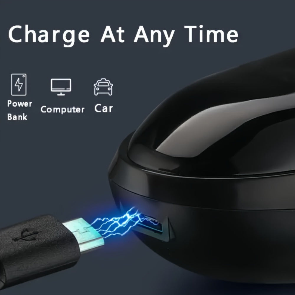 Electric Shaver Cordless Rotary Grooming Kit with USB Charging Cable in Blue or Black for Daily Use