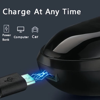 Electric Shaver Cordless Rotary Grooming Kit with USB Charging Cable in Blue or Black for Daily Use