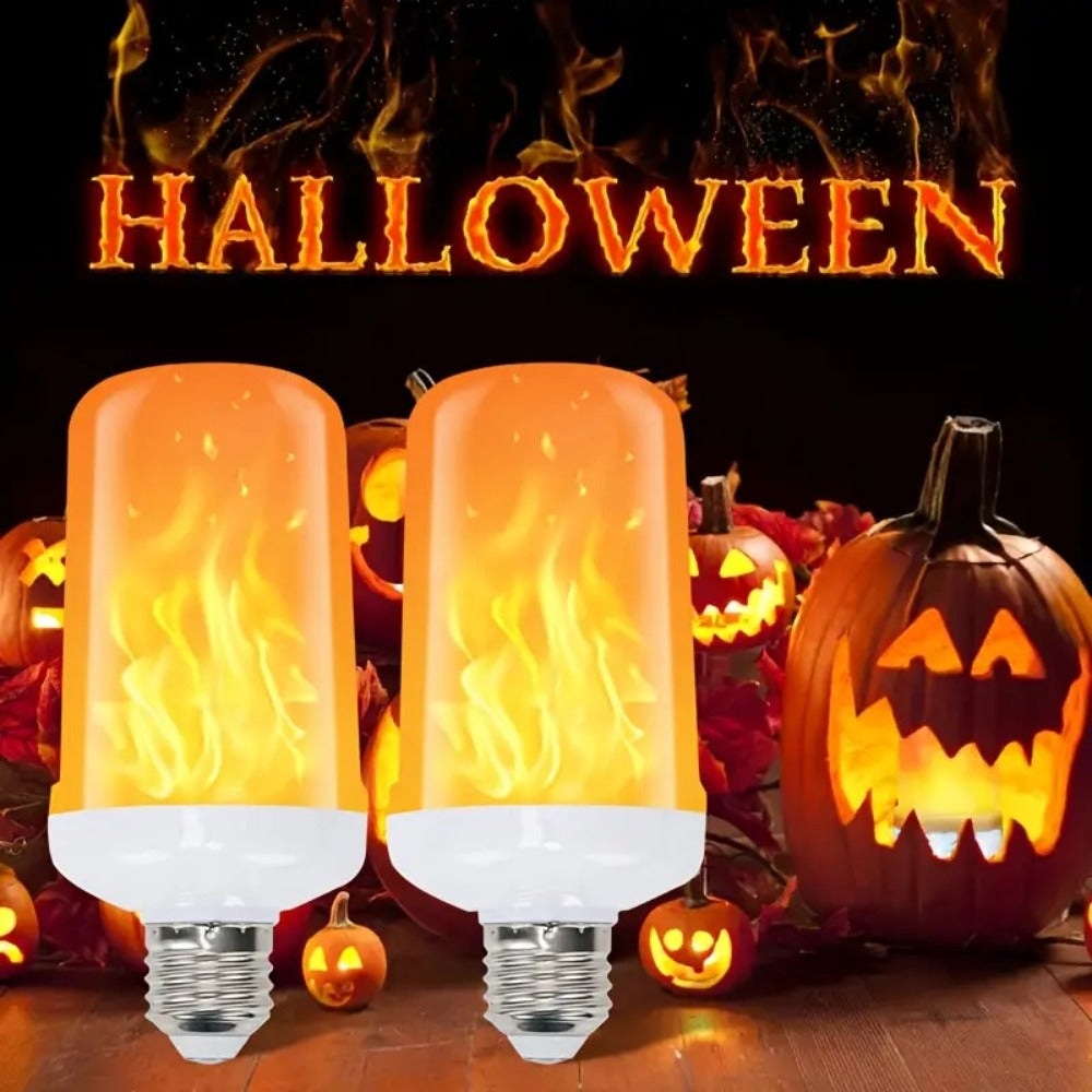 Flame Effect Light Bulb E26 Gravity Flicker 51 LEDs 3W with 4 Modes – Fire Effect Flickering Bulb for Christmas Halloween Indoor Fireplace