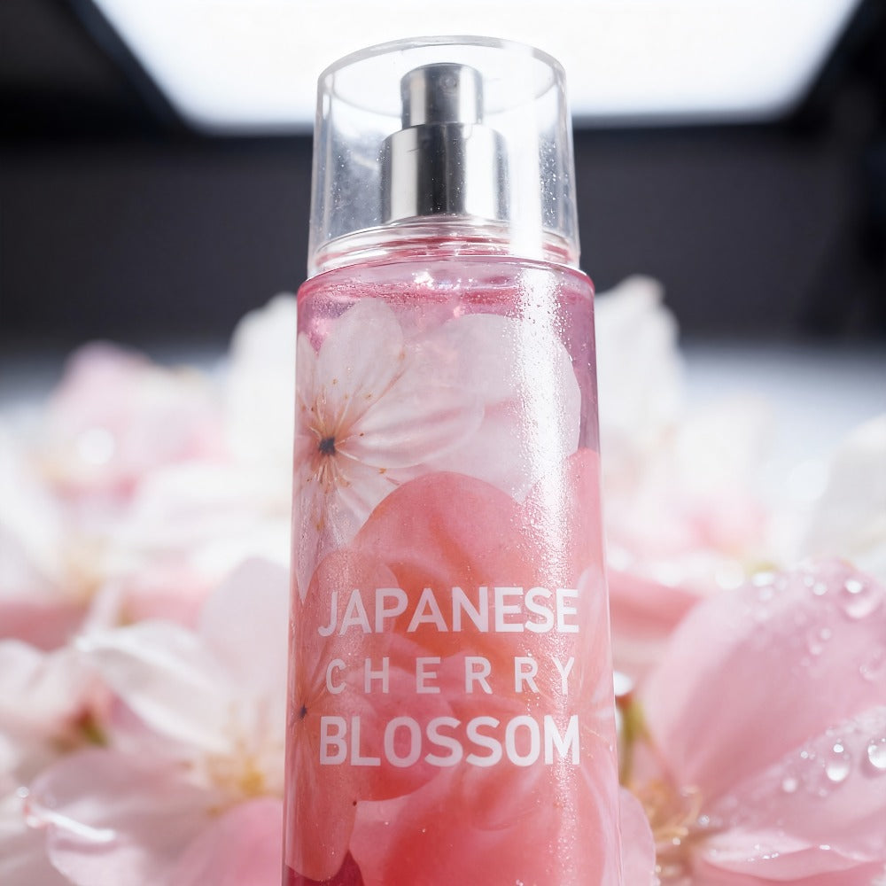 Cherry Blossom Body Mist for Women, Pheromone-Infused Sakura & Rose Fruity Floral Scent, 7- Spray