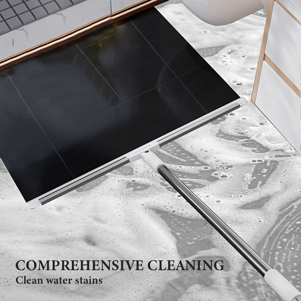 Silicone Squeegee Broom with Detachable Rotatable Head Long Stainless Steel Handle Floor for Entryways, Bedrooms and Living Spaces