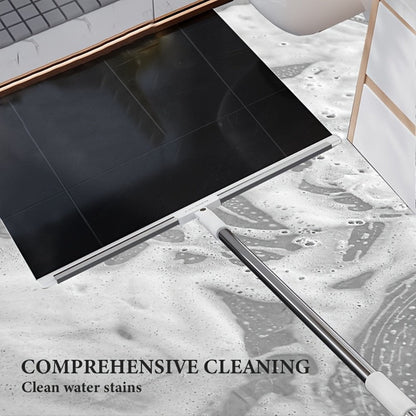 Silicone Squeegee Broom with Detachable Rotatable Head Long Stainless Steel Handle Floor for Entryways, Bedrooms and Living Spaces