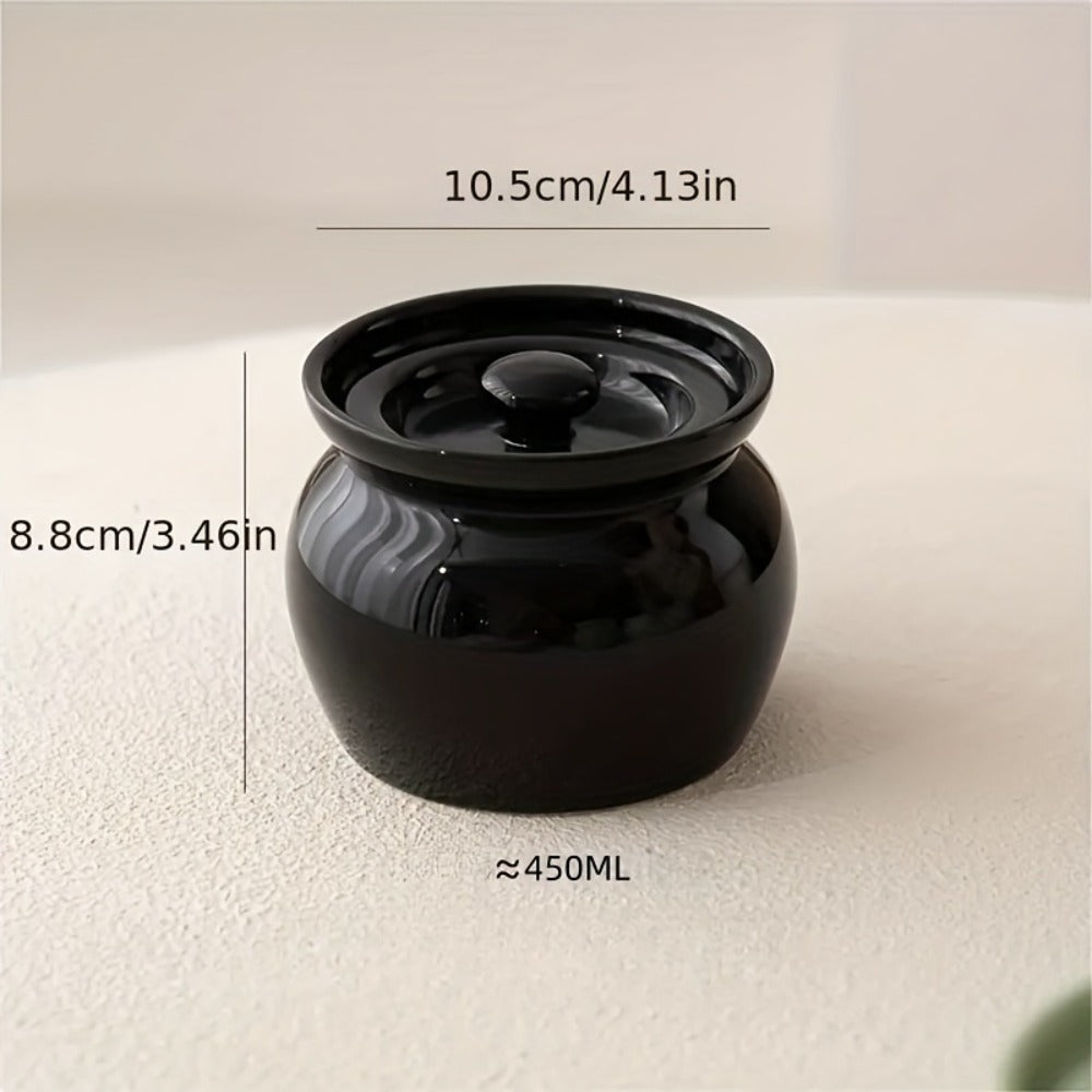 Ceramic Steam Stewing Pot - Water-Separated Clay Pot for Soups, Stews & Slow Cooking, Household Steaming Pot with Lid for One Person