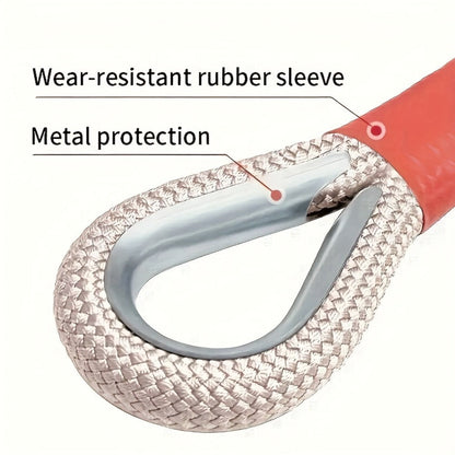 Heavy Duty Tow Rope & Hook Set 16FT – Off-Road Recovery Tow Strap with 2 Steel U-Hooks for SUV, Truck & 4x4 Vehicle Rescue