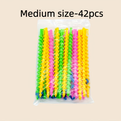 Spiral Perm Rods Set 39-42pcs – Plastic Curling Hair Sticks for Defined Curls Waves Coils Natural Hair Heatless Styling