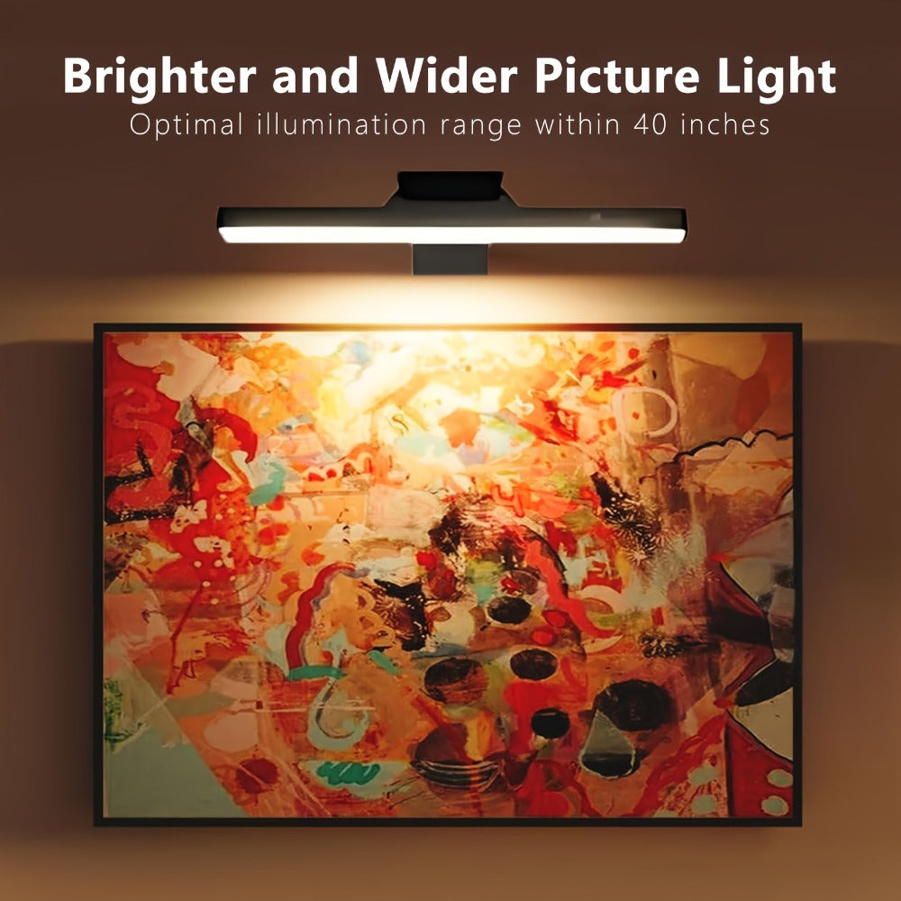 Picture Lights for Wall Battery Operated Rechargeable, Cordless LED Wall Sconce with Remote & 3 Color Temperatures