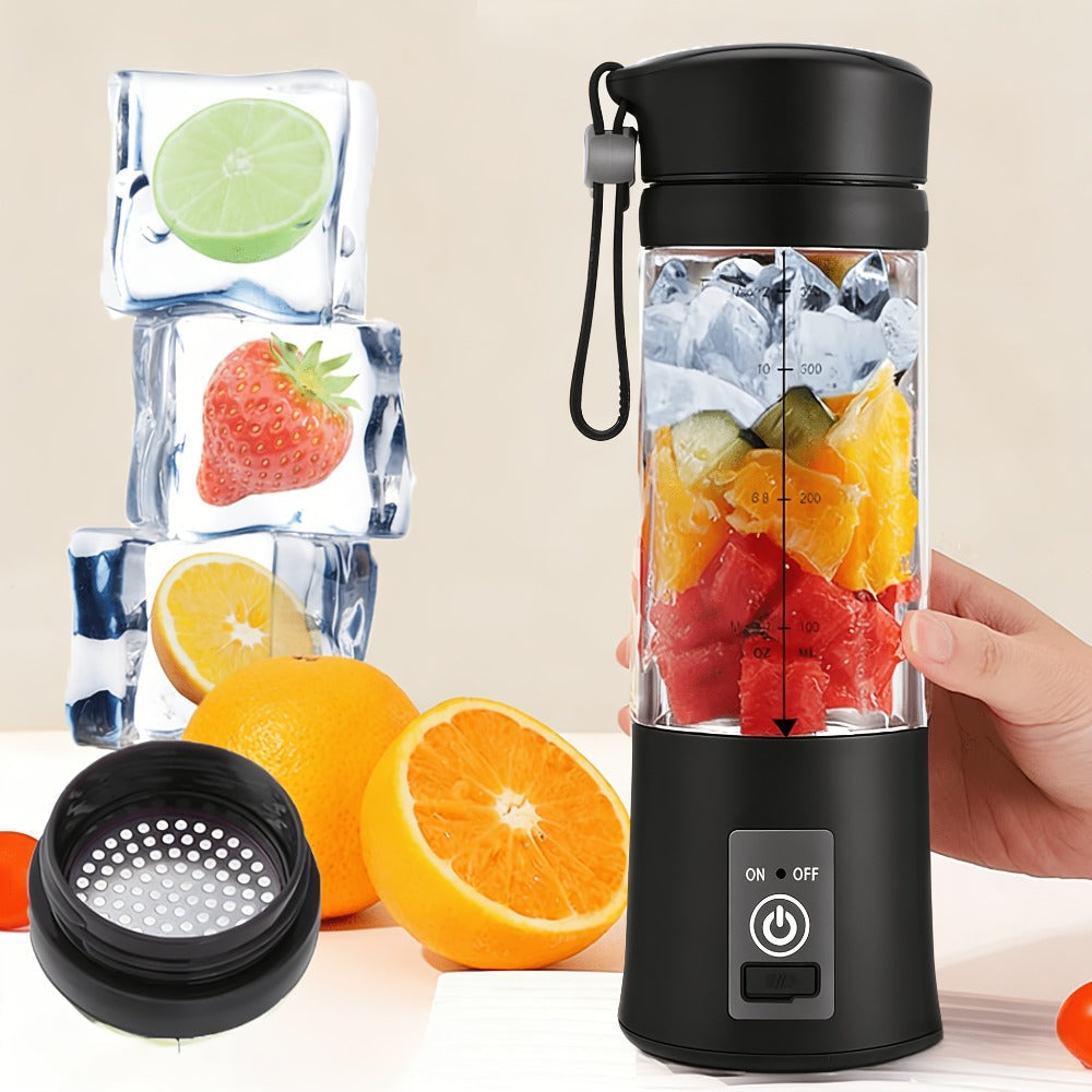 Mini Blender USB Rechargeable 380ml - 6-Blade 22000RPM High-Speed Portable Blender Cup, 304 Stainless Steel