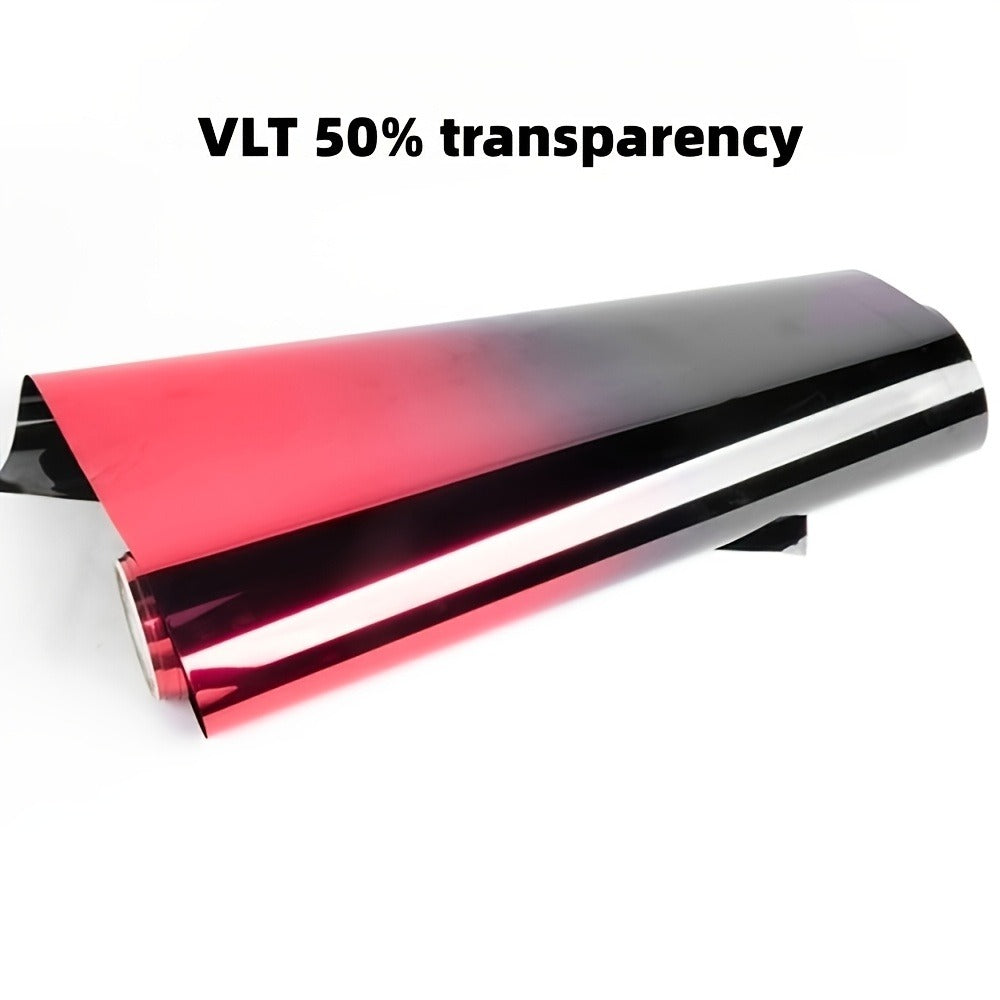 Gradient Window Tint Film Roll 19.7" x 118" Heat Resistant Shatterproof PET – Two-Tone Car Window Film Easy Apply & Remove Red Black Green