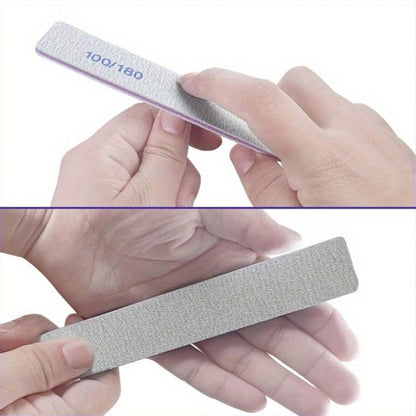 Emery Boards Nail Files 50 Pack 100 180 Grit Double Sided Professional Fingernail Filer Set Reusable for Natural Acrylic Gel Nails Manicure