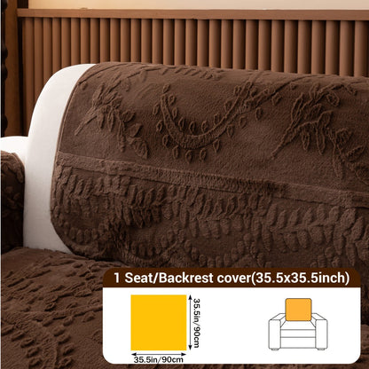 Sofa Cover Quilted Plush-Texture Panels in 35.5-Inch Width for 1 to 4 Seats, Backrest or Armrest