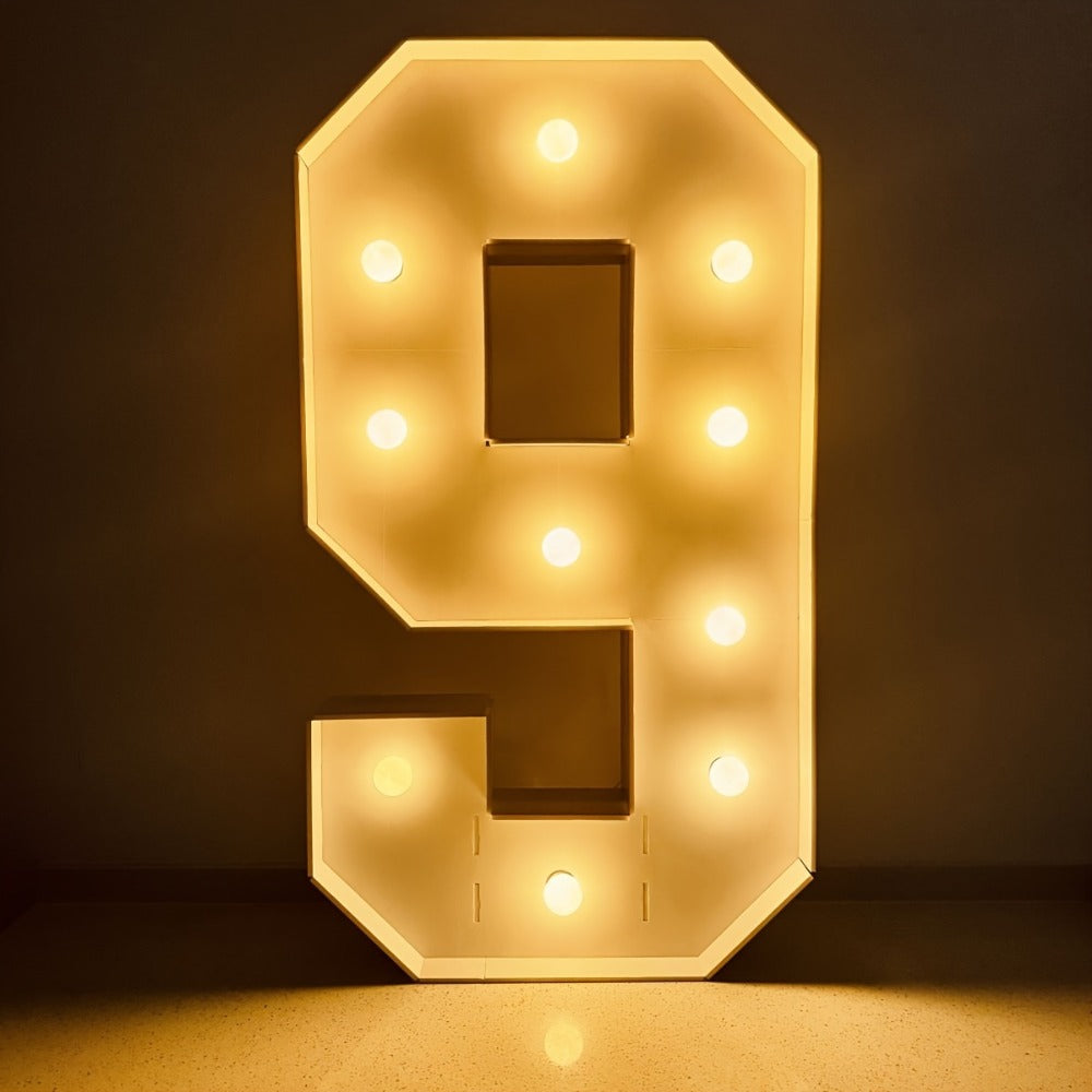 28.7-Inch Warm White LED Numeral Party Display in Paper and PS Foam Board with Seven Model Options