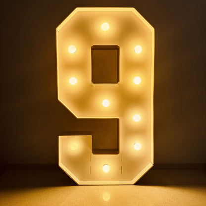 28.7-Inch Warm White LED Numeral Party Display in Paper and PS Foam Board with Seven Model Options
