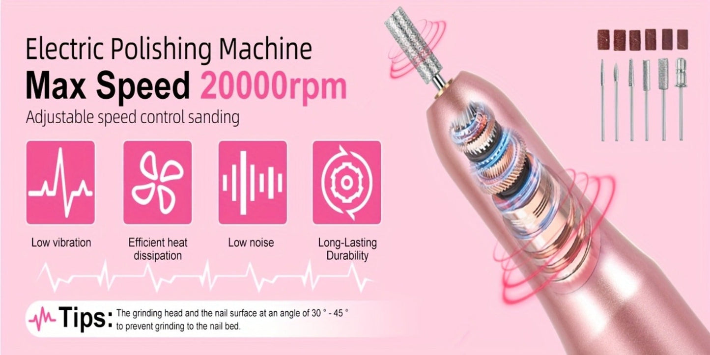 Complete Acrylic Nail Kit with Drill & UV LED Light, Colored Acrylic Powders & All Tools Included
