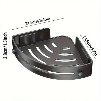 Corner Shower Shelf 2-Layer Nail-Free Bathroom Caddy, No Drill Plastic Shampoo Holder & Organizer for Shower