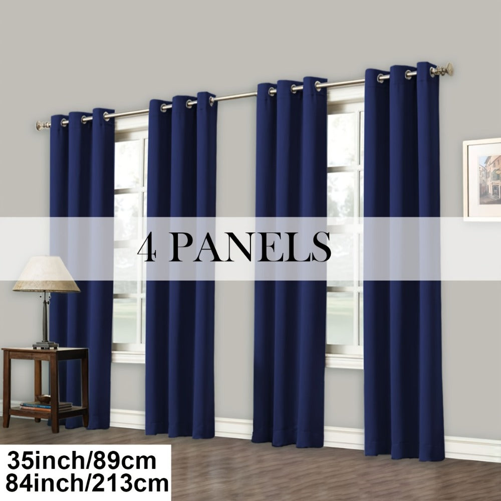 Grommet-Top Blackout Curtain Options in Nine Colors with Seven Width, Length or Panel-Count Labels