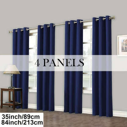 Grommet-Top Blackout Curtain Options in Nine Colors with Seven Width, Length or Panel-Count Labels