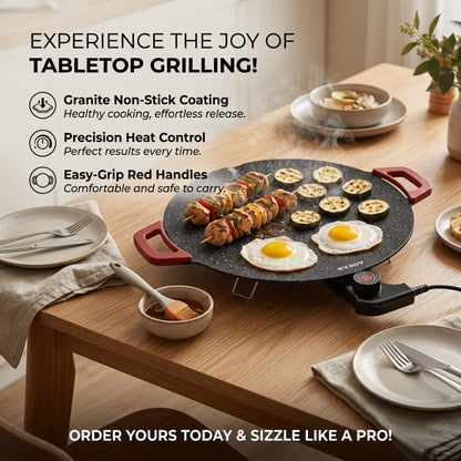 Electric Griddle Non-Stick with Adjustable Temperature, 14.17" & 15.75" Sizes, Fast Heating for Pancakes