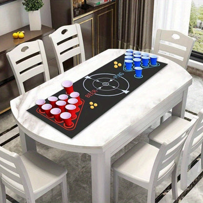 Beer Pong Set with Table Mat 12 Red Cups 12 Blue Cups & 24 Ping Pong Balls with the Listed Color, Size or Set Options for Everyday Use