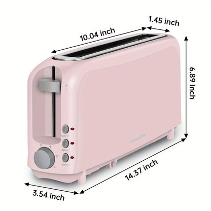 Slim Toaster 2-Slice – SEEDEEM 6-Setting Shade Control, Cancel, Reheat & Defrost, Removable Crumb Tray, 750W Compact Fits-Anywhere Design