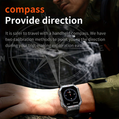 Smartwatch for Men with GPS, IPX8 Rating, Altimeter, Barometer, Compass and LED Flashlight