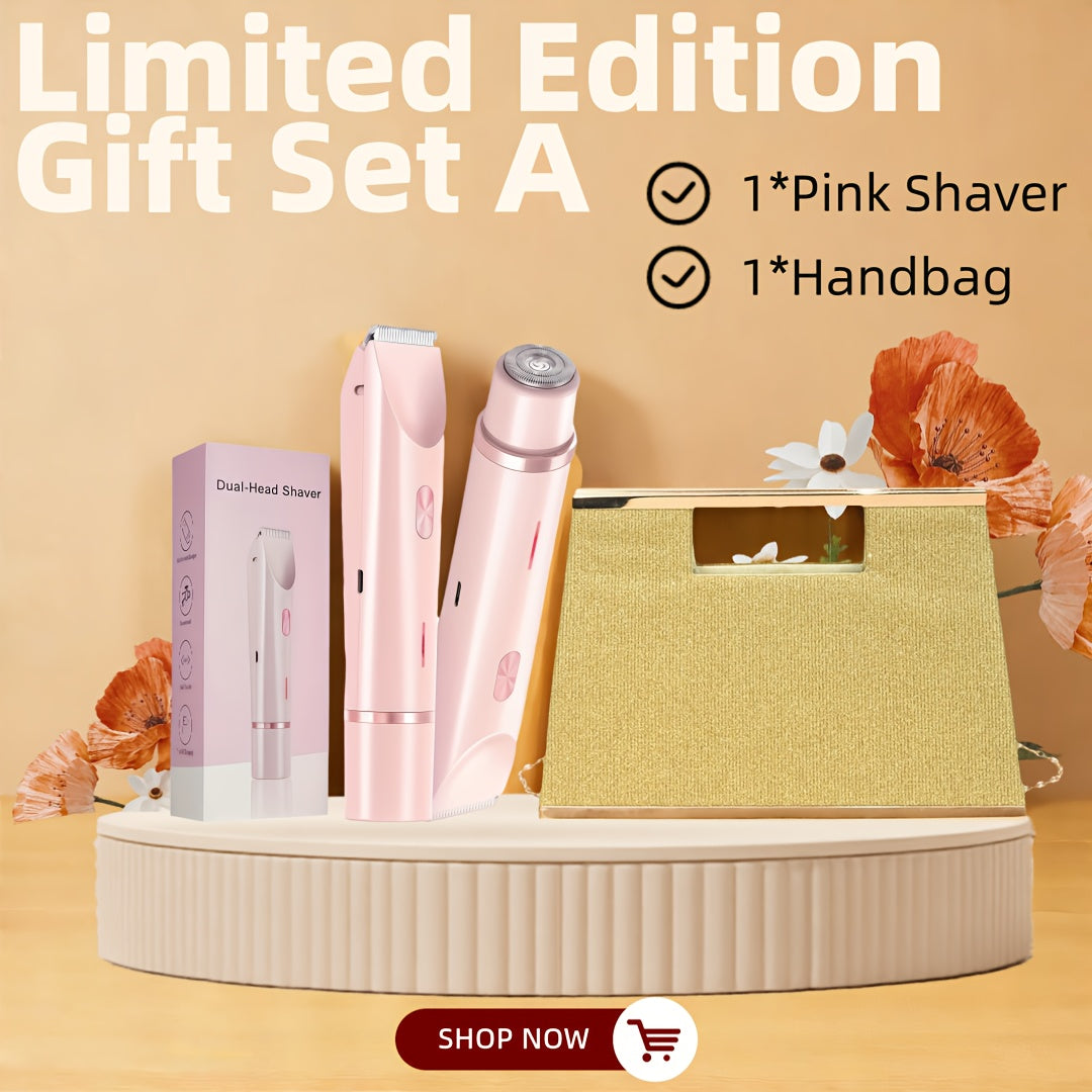 Electric Shaver & Bikini Trimmer for Women Dual Head USB Rechargeable – Multipurpose Face Body Hair Removal for Arms Legs Underarm