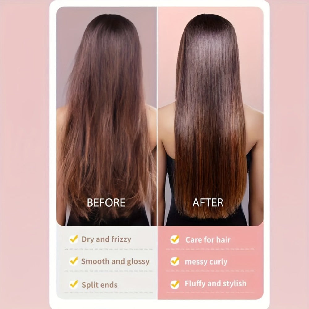 Compact Hair Straightening Brush with Three Color Options, LED Indicators and Three Pictured Heat Levels