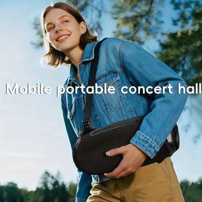 Bluetooth Speaker 10W Portable TWS Model with Bluetooth 5.3, Shoulder Strap and 9-Inch Black Body