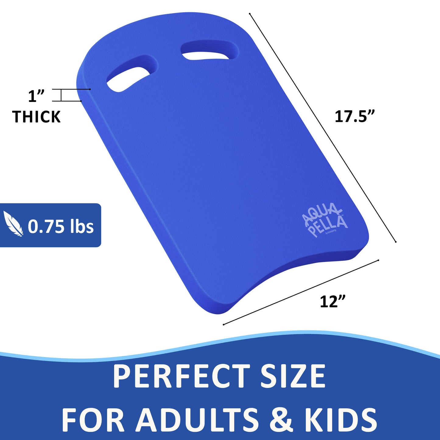 Swimming Kickboard for Adults & Kids, Lightweight EVA Dual-Grip Swim Training Board for Kicking Drills & Lessons
