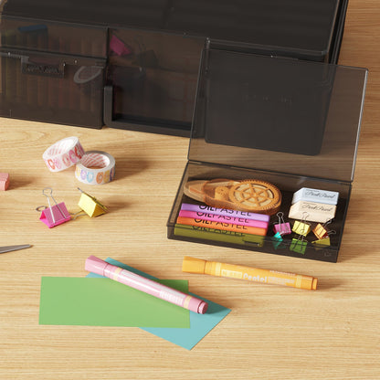 4x6 Photo Storage Box with 14 Inner Photo Keeper Cases Holds 1400 Photos Clear Plastic Photo Organizer with Lids Label Stickers BPA-Free