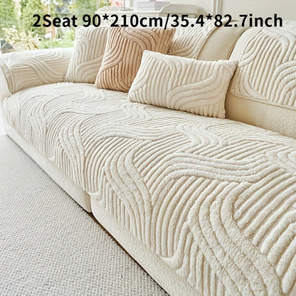 Sofa Cover Shu Velveteen Vintage-Style Panels with Textured Finish for 2 to Large 4-Seater Sofas