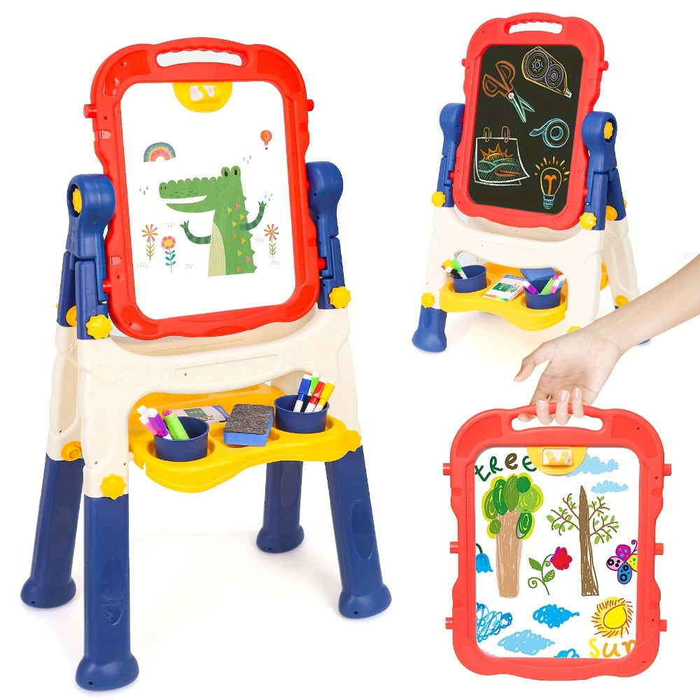 Art Easel for Kids Adjustable Double-Sided Standing Easel with Painting Accessories for Boys & Girls Ages 3+