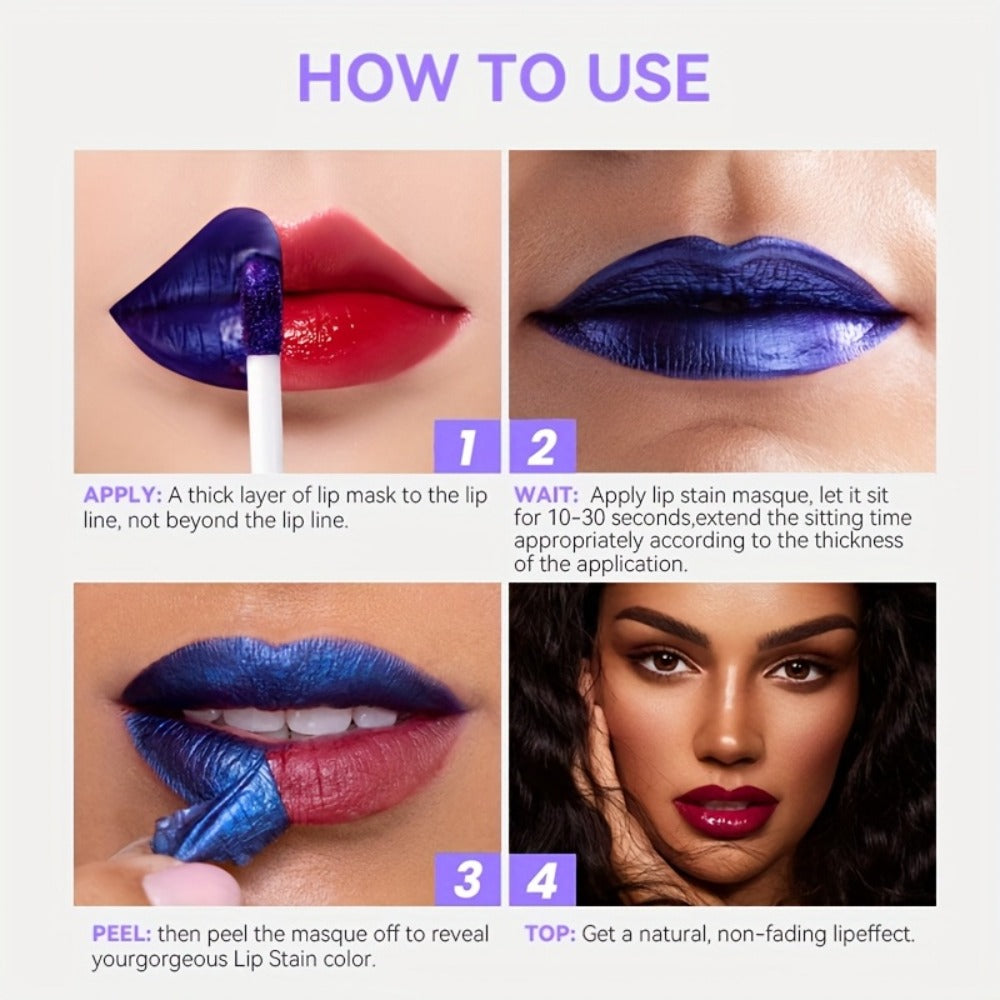 Matte Velvet Lip Stain Set 6 Colors Waterproof Smudge-Proof, Metallic Blue Cobalt Bold Shades Vegan Lip Gloss for All Skin Tones