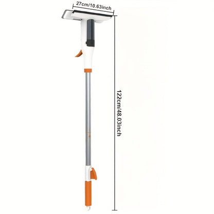 3-in-1 Glass Cleaning Kit with Durable Metal Pole & Scraper, Window Cleaner Tool for High Windows Shower Doors Car Windshields