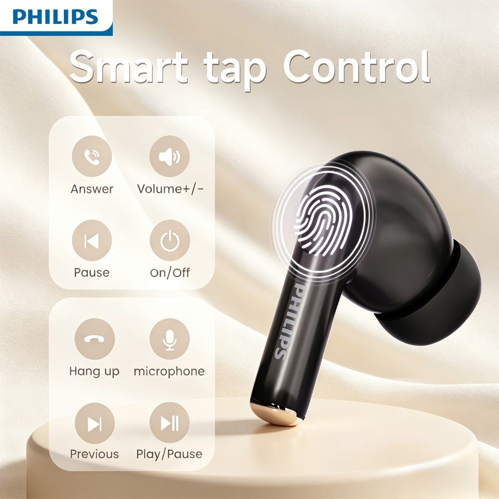Wireless Earbuds Philips Bluetooth 6.0 Semi-Open Back with Rechargeable Case in White or Black