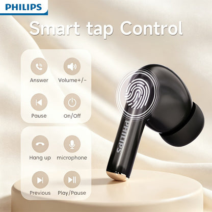 Wireless Earbuds Philips Bluetooth 6.0 Semi-Open Back with Rechargeable Case in White or Black