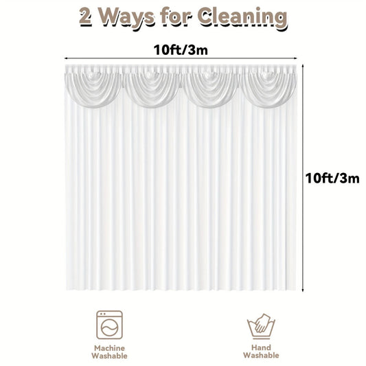 White Silk Wedding Backdrop Curtains 10x10ft – 1 Pack Luxurious Smooth Drapes for Wedding, Birthday, Bridal Shower, Party