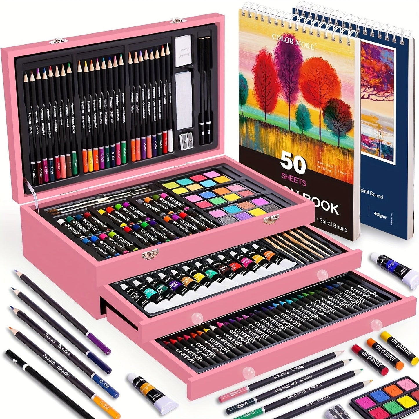 175-Piece Deluxe Art Set in Wooden Case with the Listed Color, Size or Set Options for Everyday Use