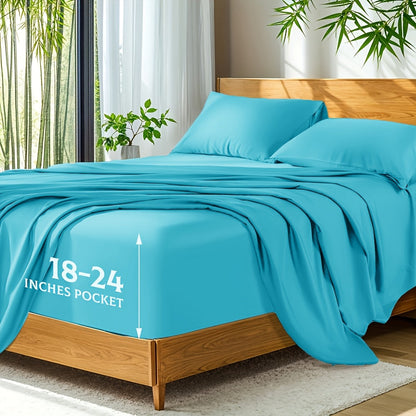 Bamboo Bed Sheets Set Twin Full Queen King for Entryways, Bedrooms and Living Spaces, with the Listed Configuration