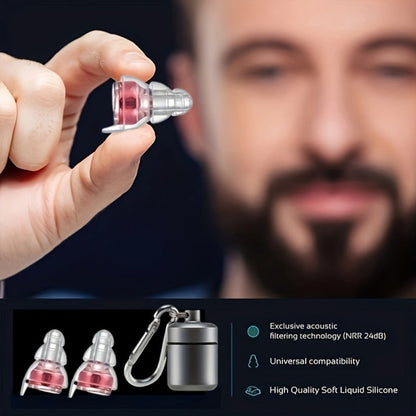 High Fidelity Earplugs for Concerts Musicians 24dB Noise Reduction, Advanced Filter Technology Ear Protection for Music Festivals