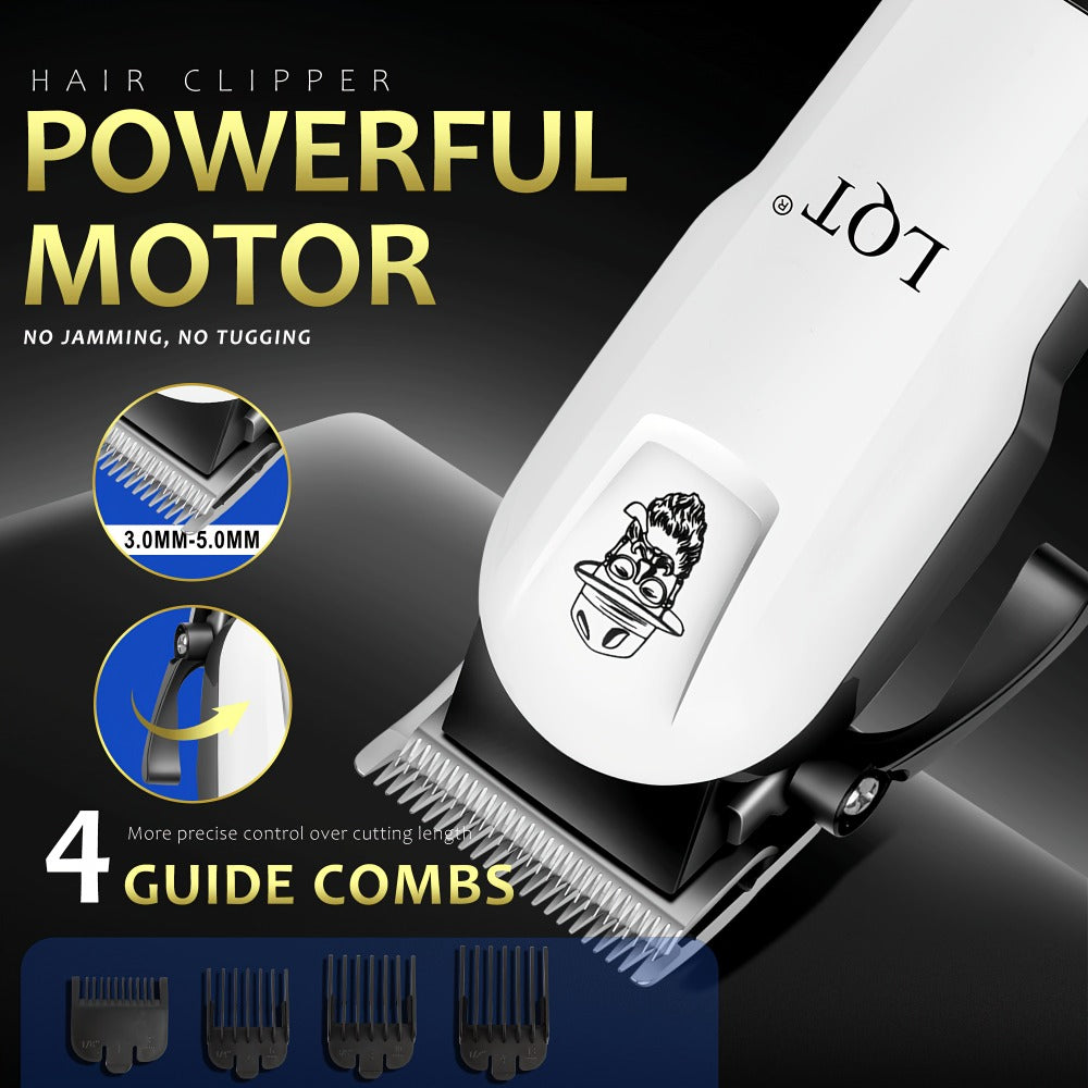 LQT White Hair Clipper Set with Digital Displays, USB Charging and Choice of 2-, 3- or 4-Piece Kits