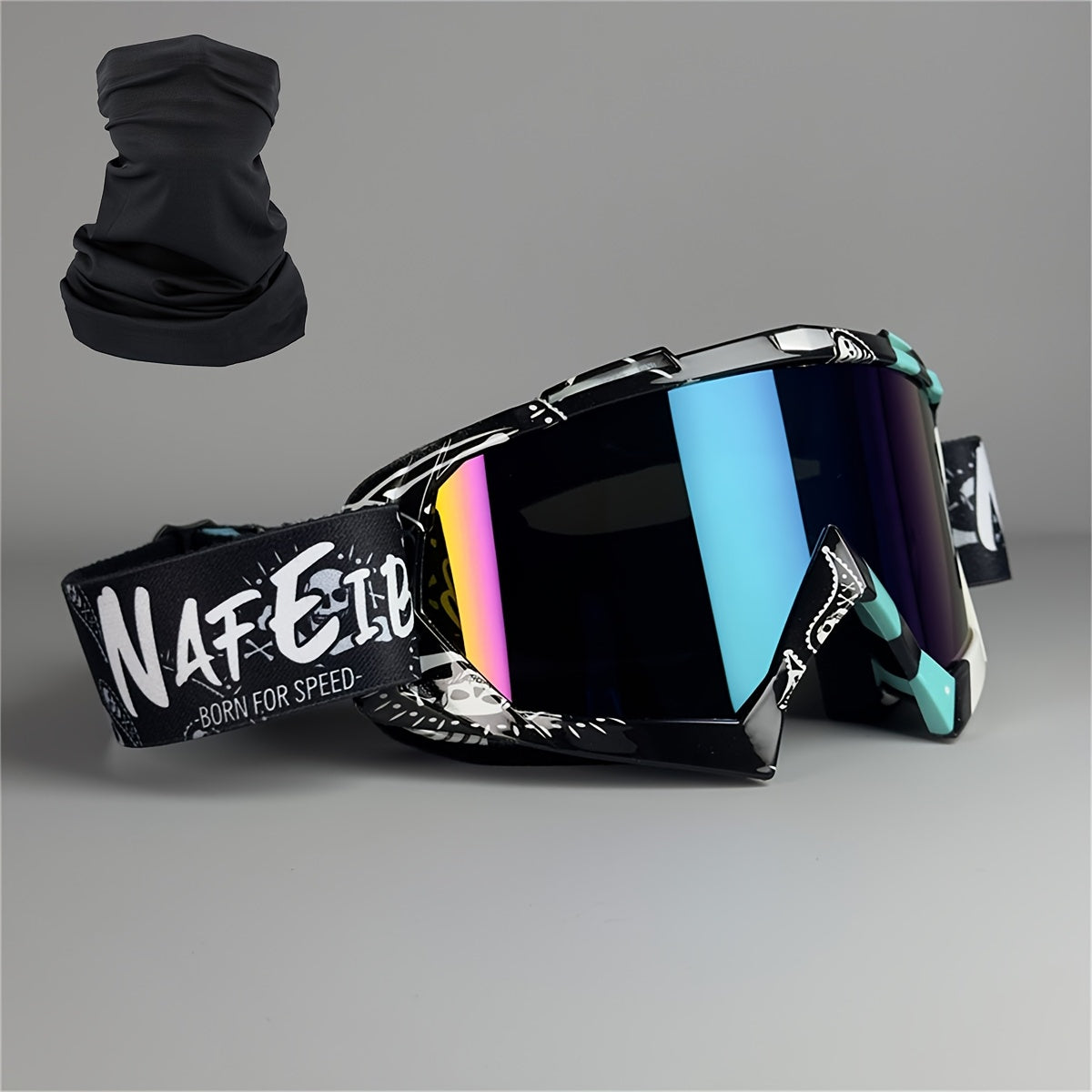 Thirty-Style NAFEIB Ski Goggle and Matching Headwear Set with Mirrored, Clear, Silver and Gray Lens Options