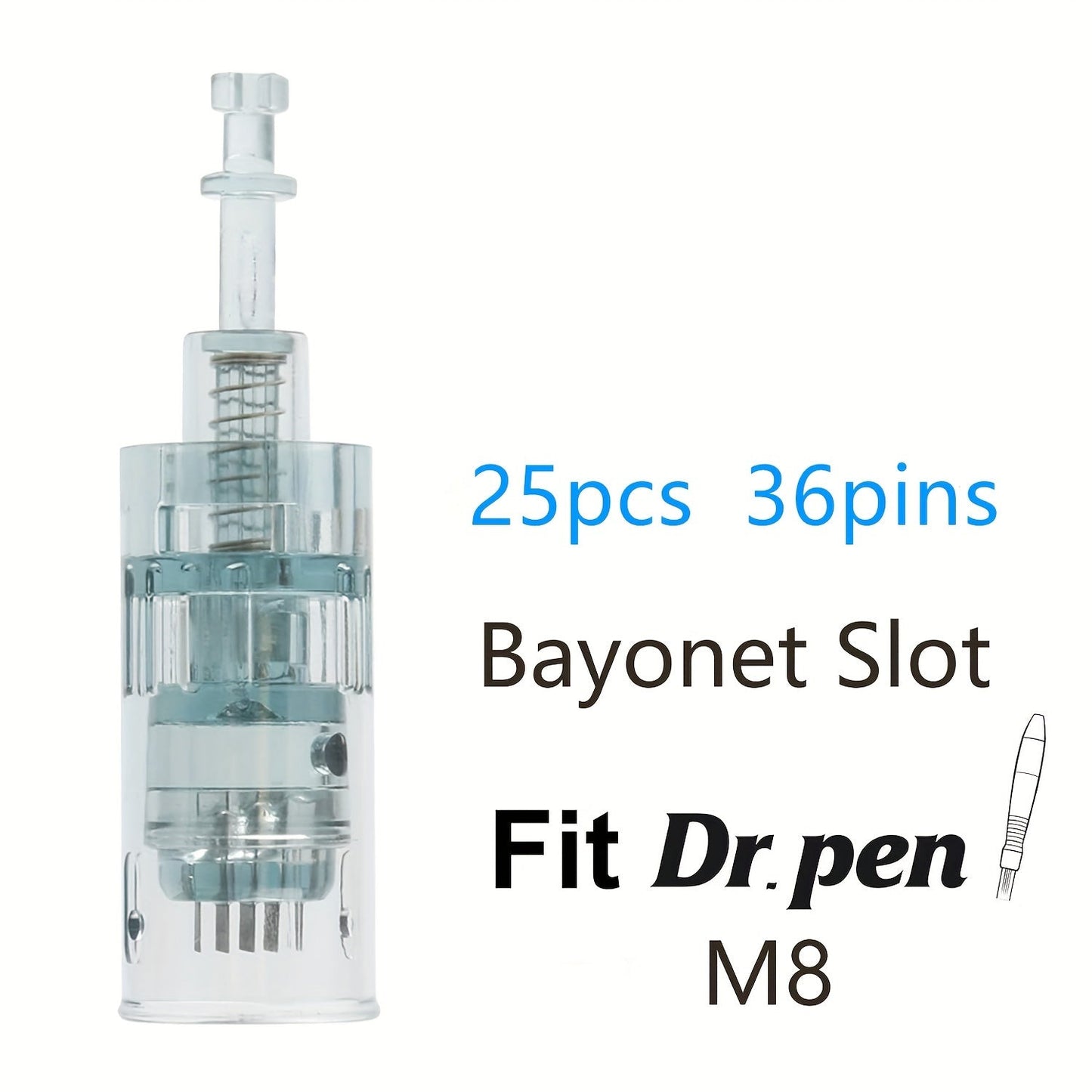 Dr. Pen M8 Replacement Cartridges 25Pcs - 16/36 Pins & Round Nano for Entryways, Bedrooms and Living Spaces