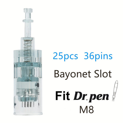 Dr. Pen M8 Replacement Cartridges 25Pcs - 16/36 Pins & Round Nano for Entryways, Bedrooms and Living Spaces