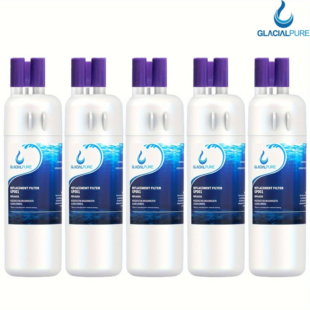 Refrigerator Water Filter 5-Pack Compatible with GlacialPure GP001 EDR1RXD1 W10295370 WHR1RXD1 KAD1RXD1 P8RFWB2L P4RFWB P5WB2L